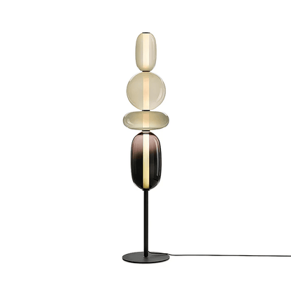 Artistieke Vloerlamp Met Gestapeld Glasdesign En LED-Verlichting