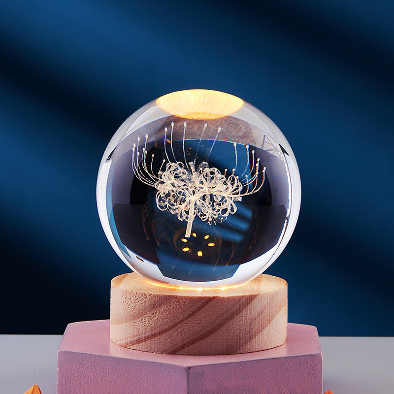 3d led nachtlamp met kristallen ontwerp