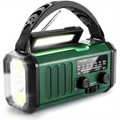 10000mAh Solar‑Aangedreven Noodradio met Handcrank voor Outdoor Survival en Noodgevallen