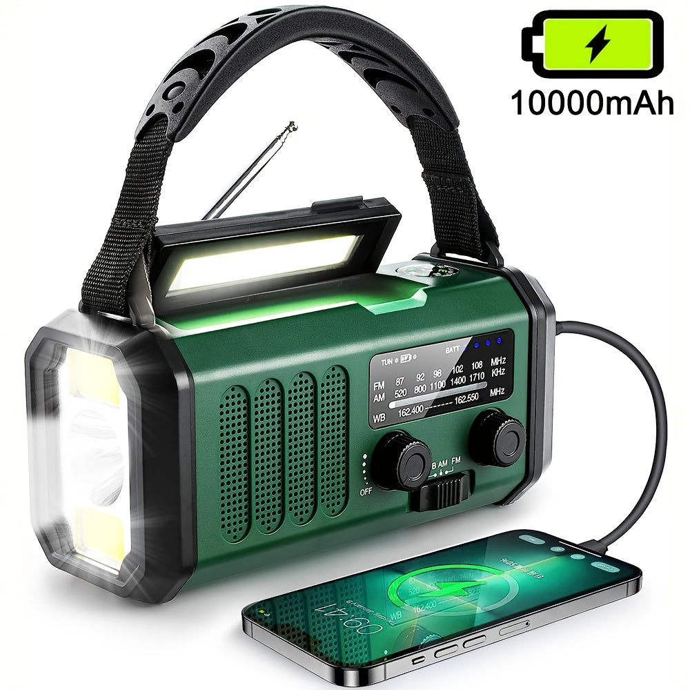 Noodradio met Dynamo – 10000 mAh Accu en Zonne-energie