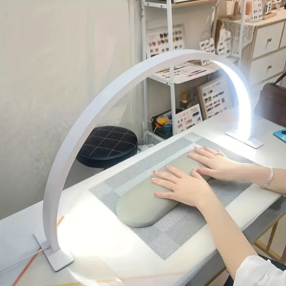 LED Bureau Schoonheidslamp – Halvemaanvorm met Dimbare Kleuren en USB-Voeding