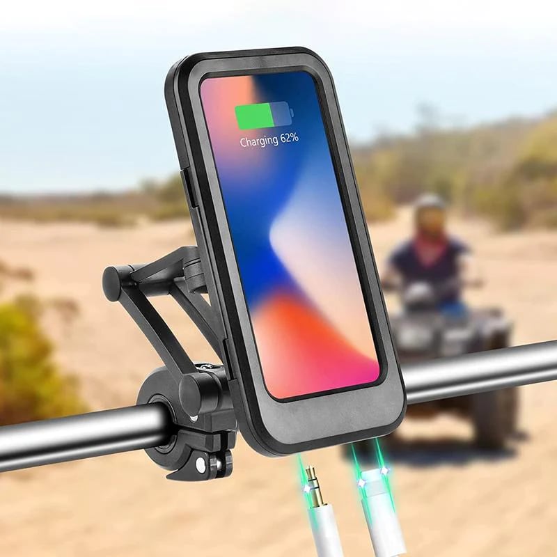 Waterdichte Fietshouder Met Draadloos Opladen Voor Smartphones Onderweg