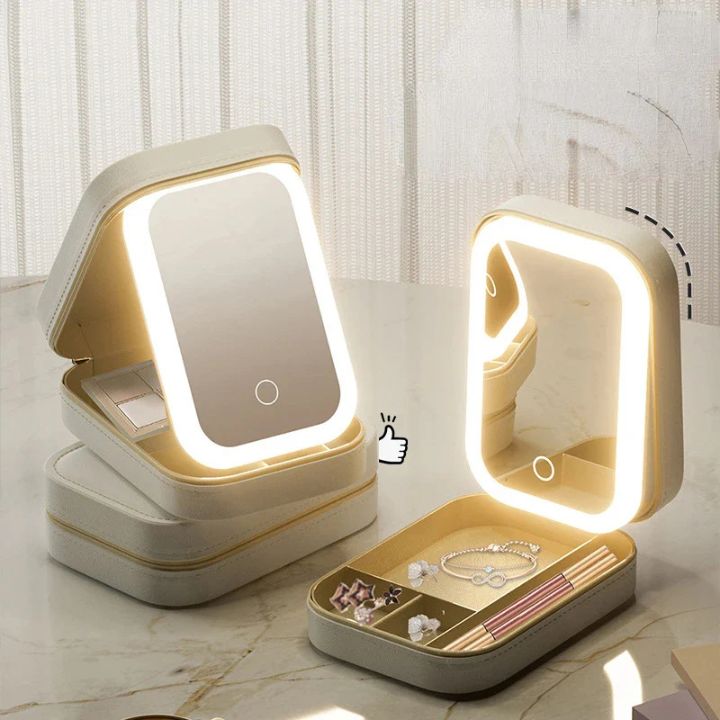 Cosmetische Opbergkoffer Met Led‑Spiegel