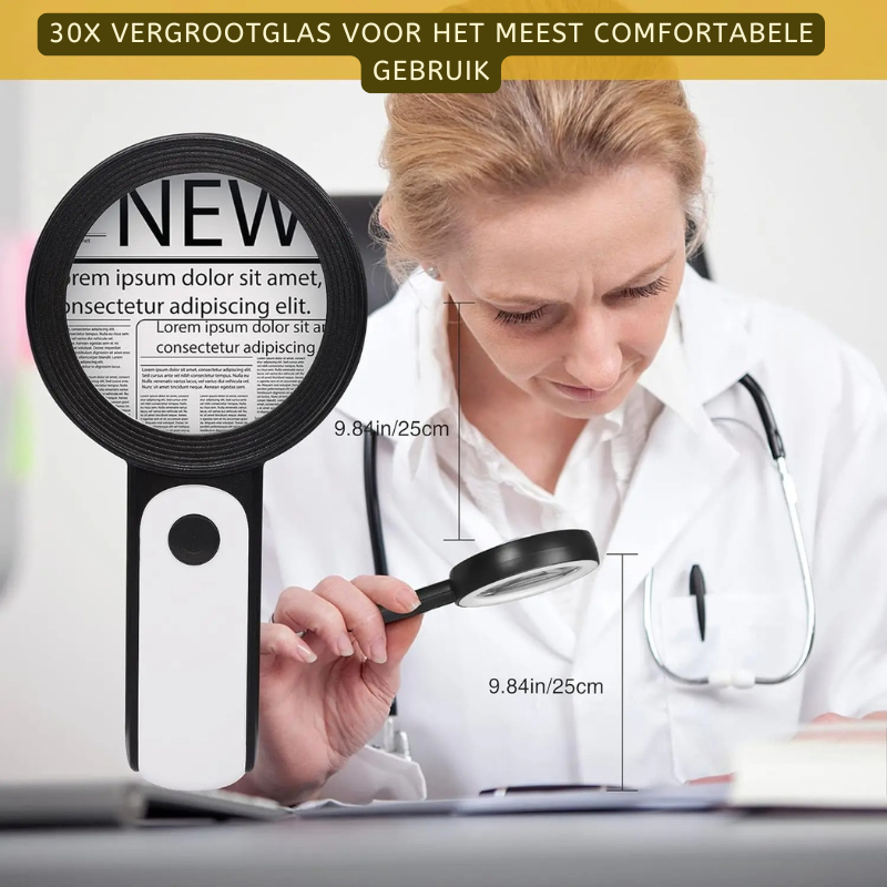Vergrootglas met 30x Vergroting en 18 LED-Lampjes