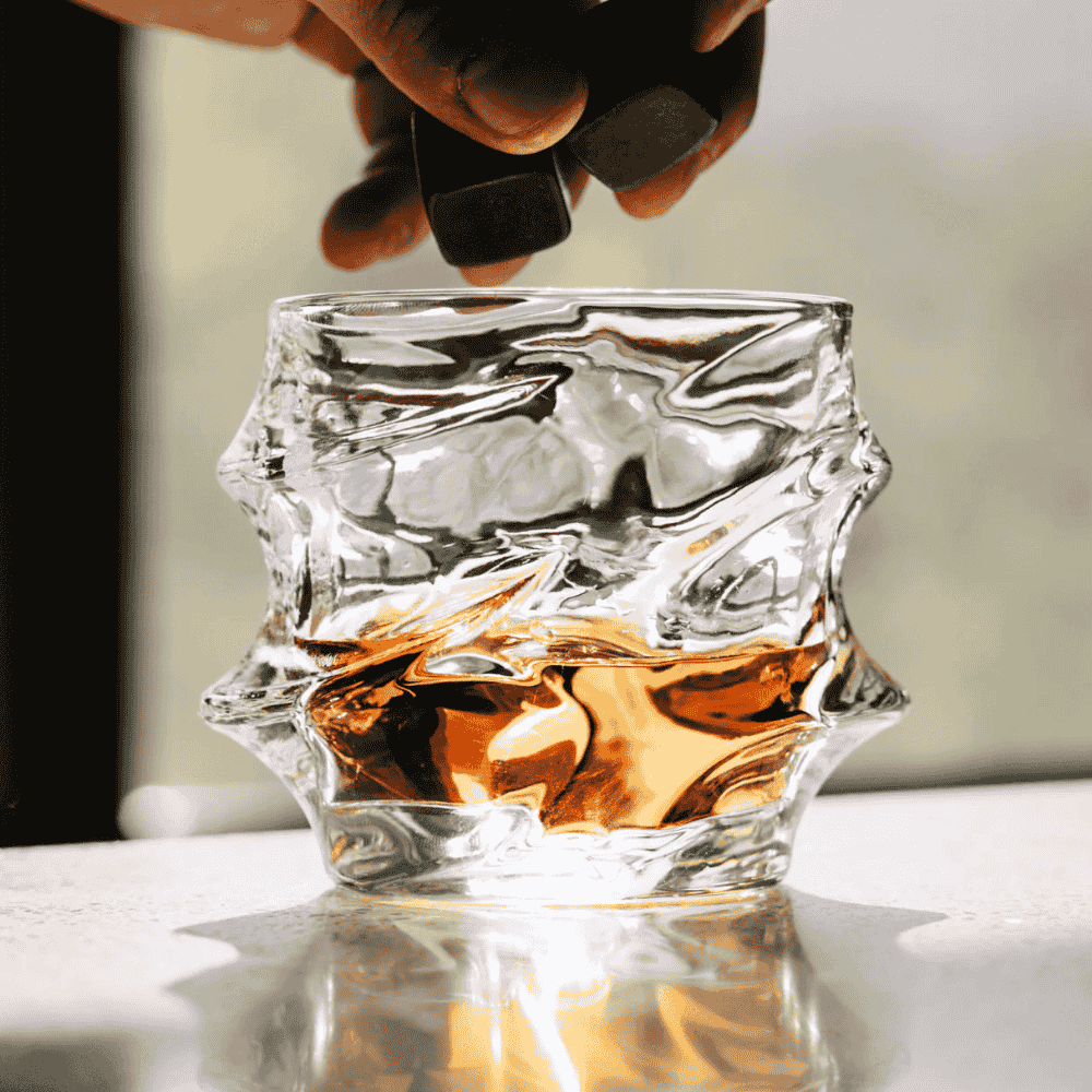 Kristallen Whiskyglas Met Geslepen Structuur Voor Sterke Dranken