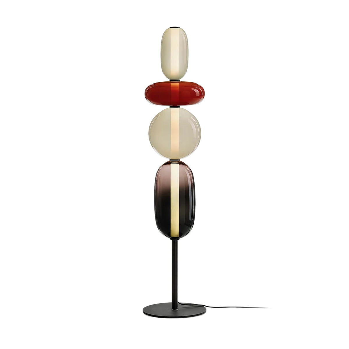 Artistieke Vloerlamp Met Gestapeld Glasdesign En LED-Verlichting