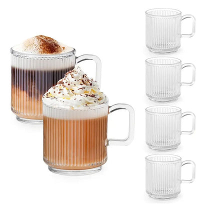Glazen Koffiemokken Set van 6 Voor Warme En Koude Dranken