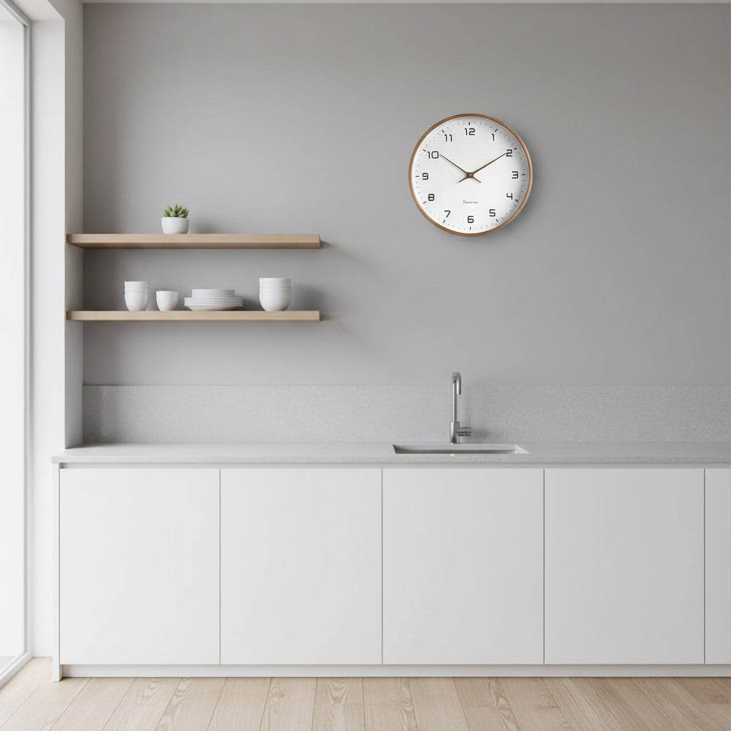 Scandinavische Houten Wandklok Met Stil Uurwerk