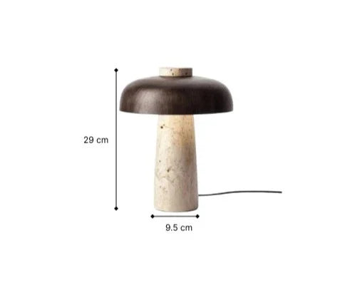 Minimalistische Tafellamp Met Natuurlijke Stenen Voet En LED-Verlichting