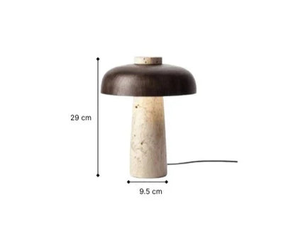 Minimalistische Tafellamp Met Natuurlijke Stenen Voet En LED-Verlichting