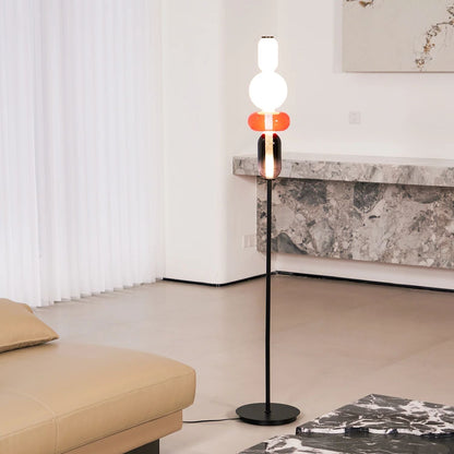 Artistieke Vloerlamp Met Gestapeld Glasdesign En LED-Verlichting