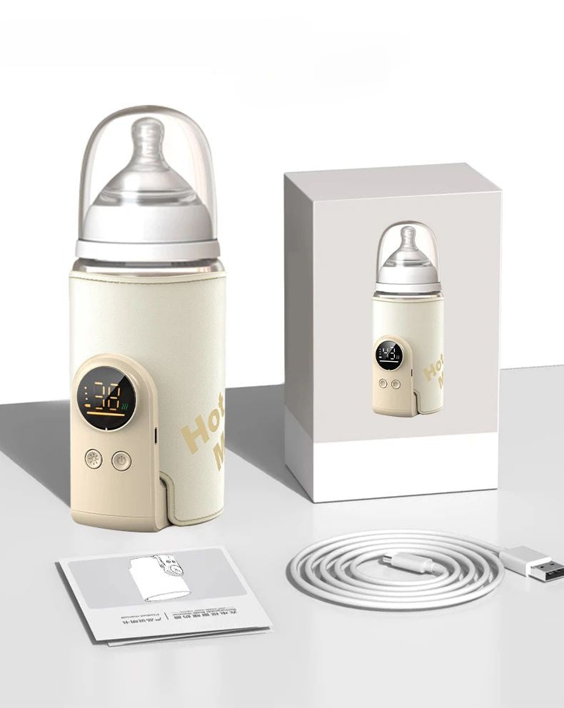 Draadloze Flessenwarmer voor Baby's met Digitale Temperatuurregeling