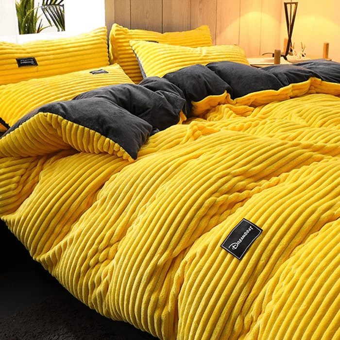 Warme Winter Beddengoedset van Koraalfleece en Fluweel
