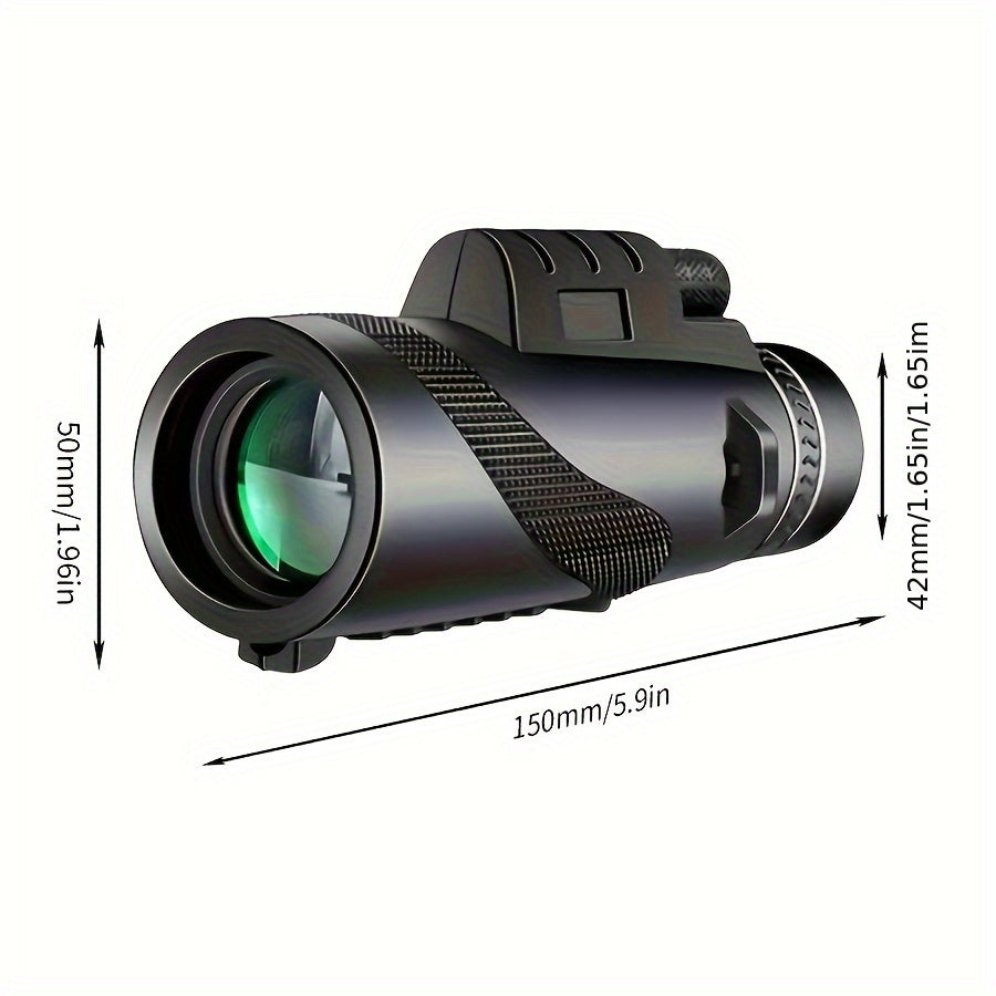10x50 HD Monoculaire Telescoop met Verrekijker‑functionaliteit voor Outdoor & Reizen