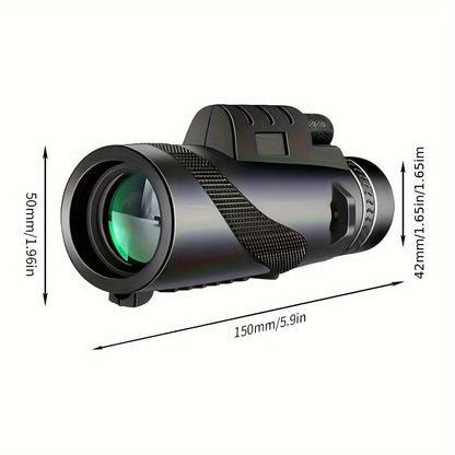 10x50 HD Monoculaire Telescoop met Verrekijker‑functionaliteit voor Outdoor & Reizen