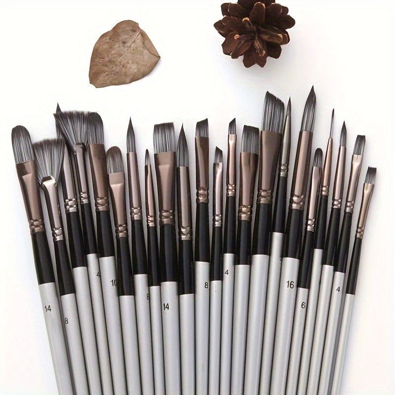 Kunstkwastenset 24-delig – met paletmes en schildertas voor acryl, aquarel en olieverf