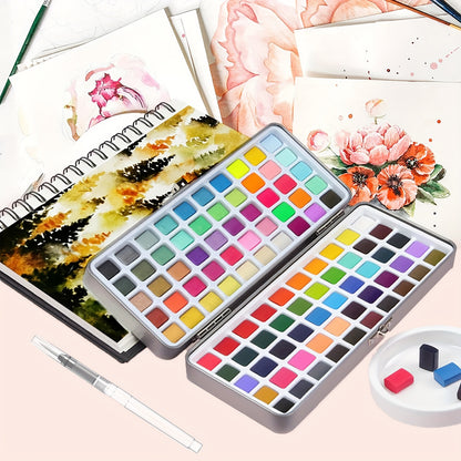 Vaste aquarelverfset – 50/100 kleuren in metalen doos voor professioneel en creatief gebruik