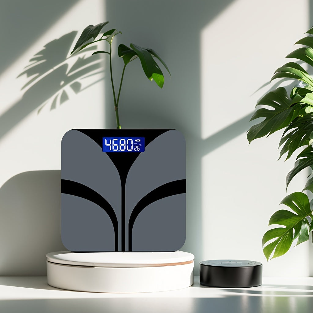 Digitale Badkamerweegschaal – Zwart met LCD-display, Gewicht, Temperatuur & Vetpercentage