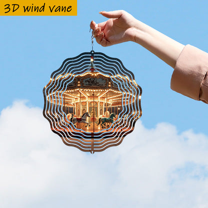 3D Roterende Carrousel Windspinner met Haak