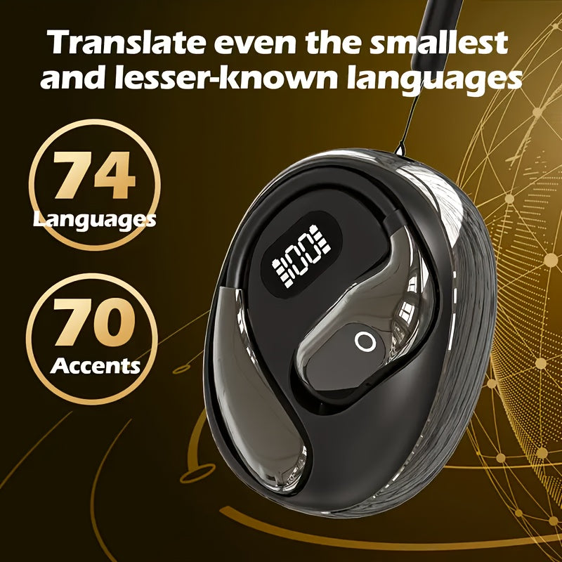 LinguaFit AI Vertaaloortjes – 2025 Draadloze Taalassistent met LED Display & HD Audio