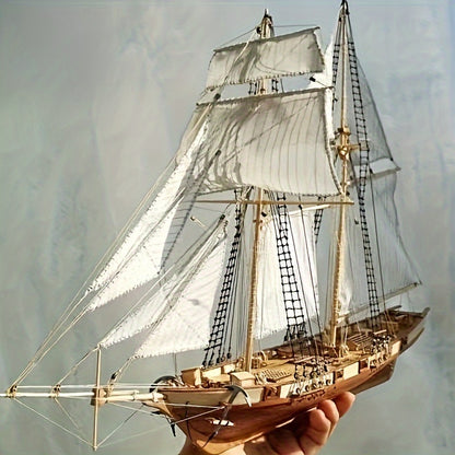 Houten Bouwpakket Klassieke Westerse Zeilboot "Harko" – Educatief & Decoratief Model