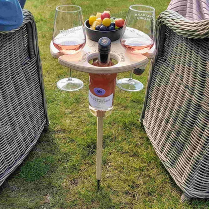 Inklapbare Houten Picknicktafel met Ingebouwde Wijnhouder voor Outdoorgebruik