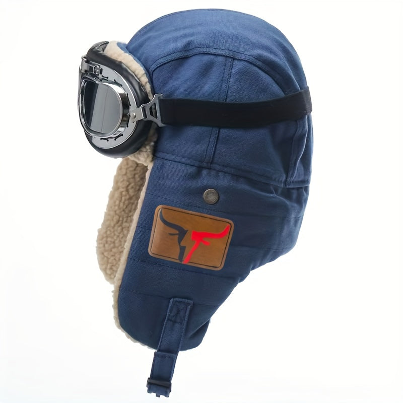 Gevoerde Skihelm met Bril – Warm en Winddicht voor Outdoorgebruik