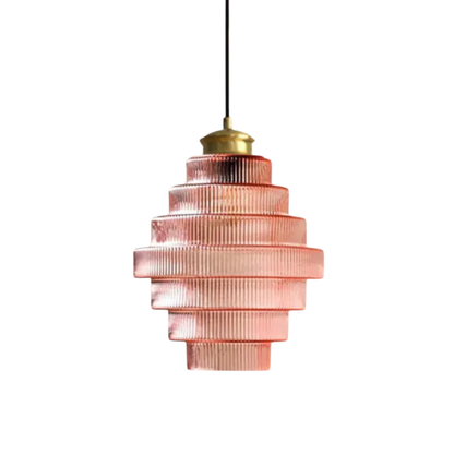 Glazen Hanglamp Met Gelaagde Vorm En Zachte LED Verlichting