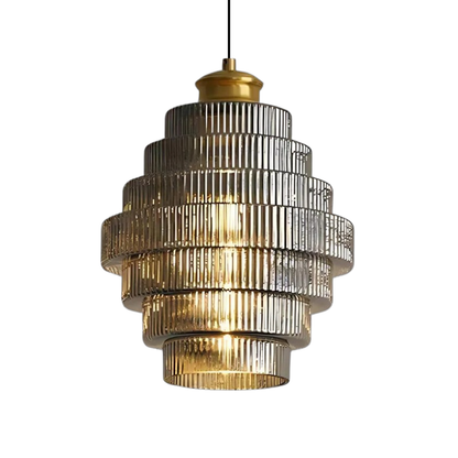 Glazen Hanglamp Met Gelaagde Vorm En Zachte LED Verlichting