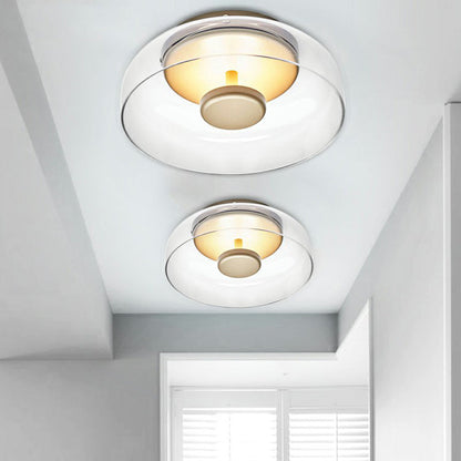 Moderne LED Plafondlamp Met Halfronde Glazen Kap
