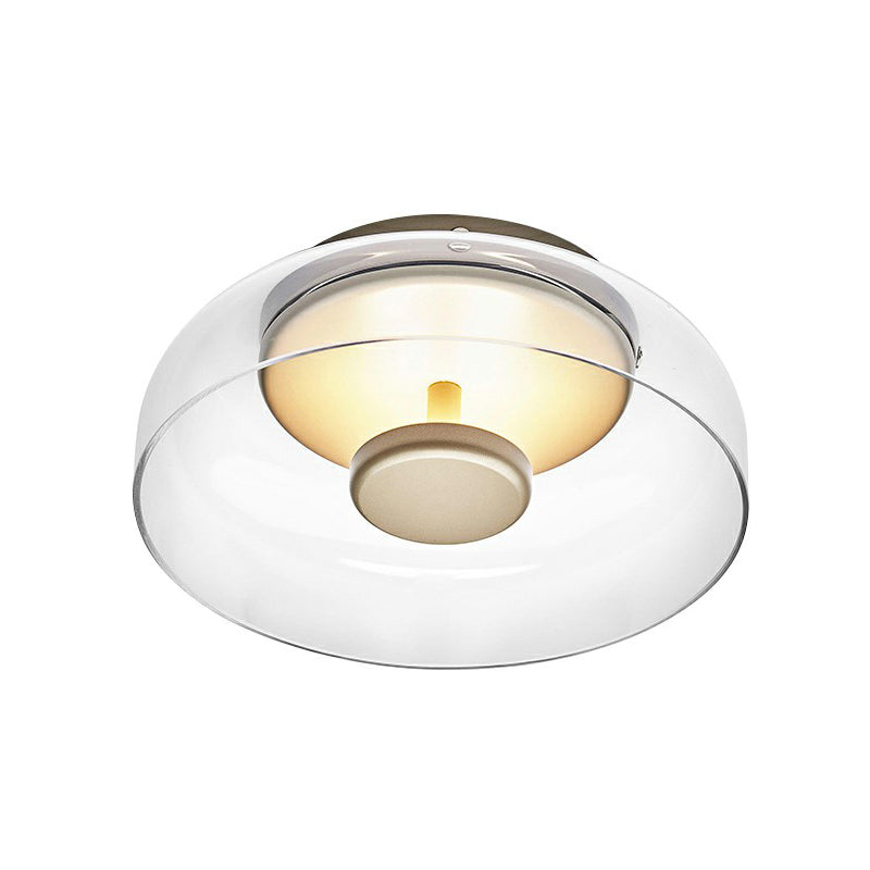 Moderne LED Plafondlamp Met Halfronde Glazen Kap