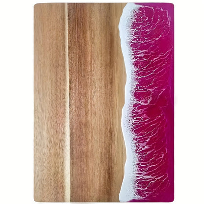 Houten Snijplank Met Resinaccent Voor Functionele En Decoratieve Keukenpresentatie