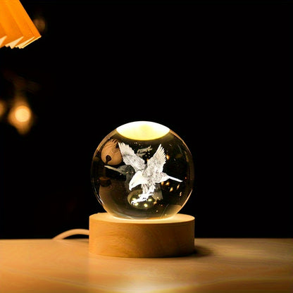 3D kristallen bol zonnestelsel met LED verlichting