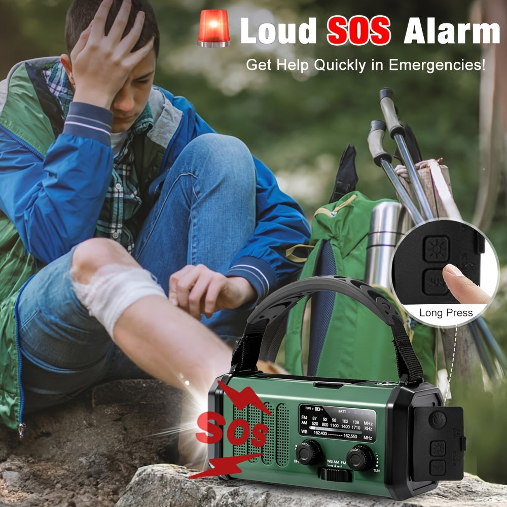 Noodradio met Dynamo – 10000 mAh Accu en Zonne-energie