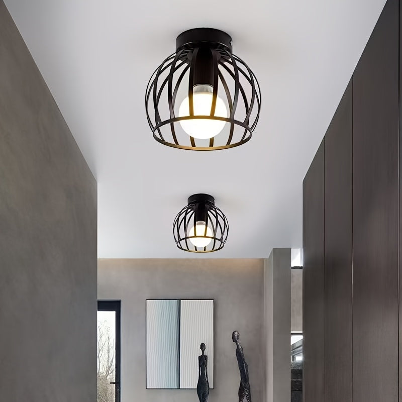 CageGlow Plafondlamp – Moderne Industriële Semi-Flushmount met E27 Fitting