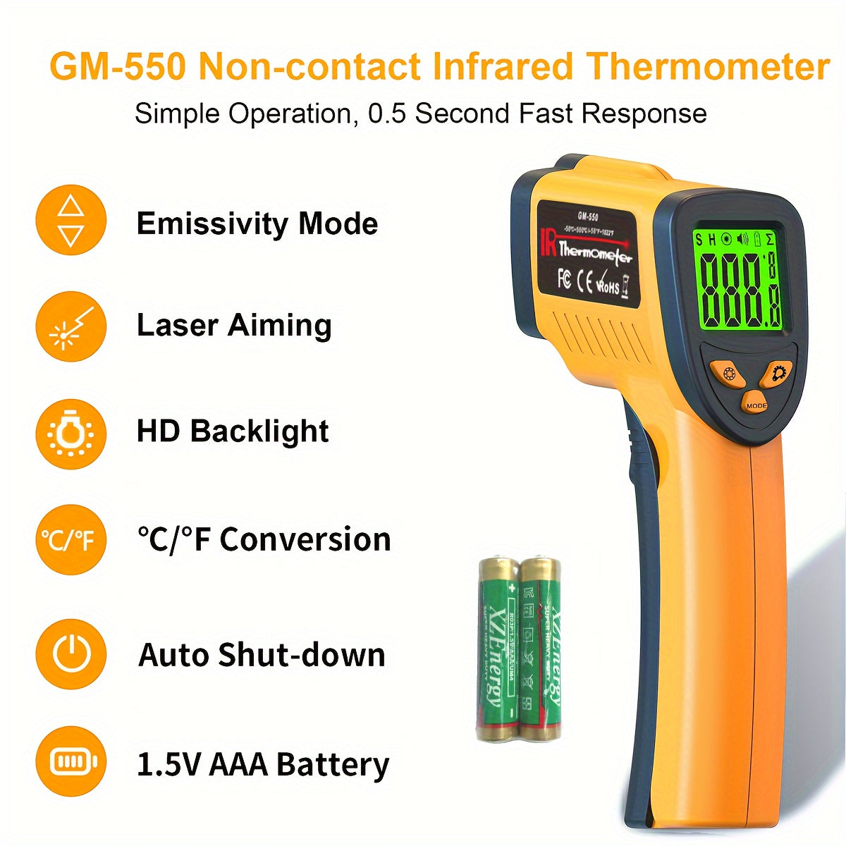 ThermoScan Pro – Infrarood Temperatuurpistool voor Koken, Grillen en Technisch Gebruik