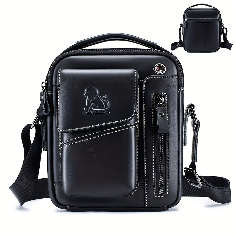 LionCarry Rundleer Handtas – Gelaagde Klasse voor Elke Gelegenheid