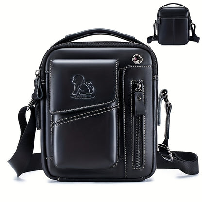 LionCarry Rundleer Handtas – Gelaagde Klasse voor Elke Gelegenheid