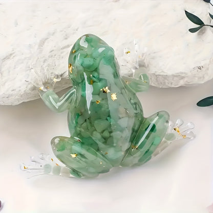 Kristallijm kikker – handgemaakt decoratief beeldje van massief kristal voor interieur en gifting