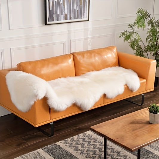 Kunstbont Tapijt – Crèmewit Schapenvacht Textuur