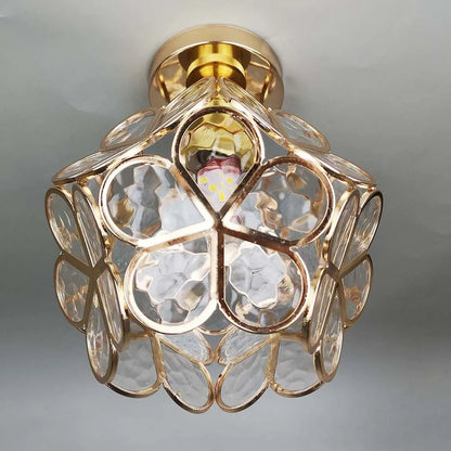 Luxe Plafondlamp Met Bloemvormig Design En Glazen Details