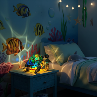 Decoratief Resin‑Beeld met Geometrische Vorm en Warm Licht