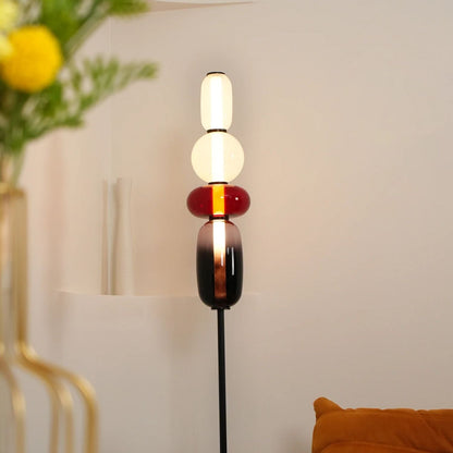 Artistieke Vloerlamp Met Gestapeld Glasdesign En LED-Verlichting