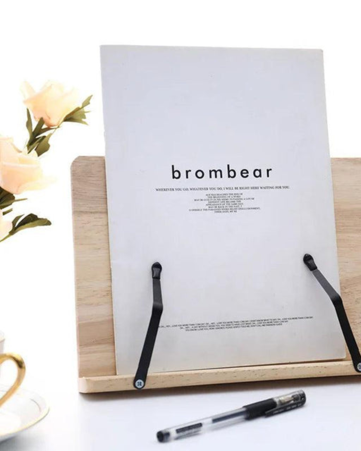 Houten Lees‑ En Tabletstandaard Met Verstelbare Hoek