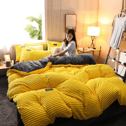 Warme Winter Beddengoedset van Koraalfleece en Fluweel