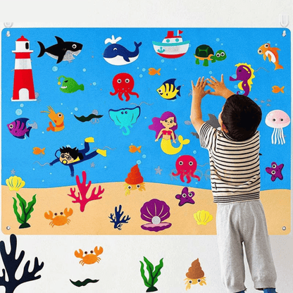 Educatief Viltbord voor Kinderen met Kleurrijke Speelfiguren
