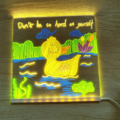 LED Tekenbord voor Kinderen met 7 Stiften en Verstelbare Verlichting