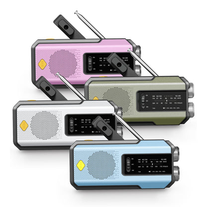 Draagbare Noodradio met Handzwengel, Zonnepaneel en LED‑Zaklamp