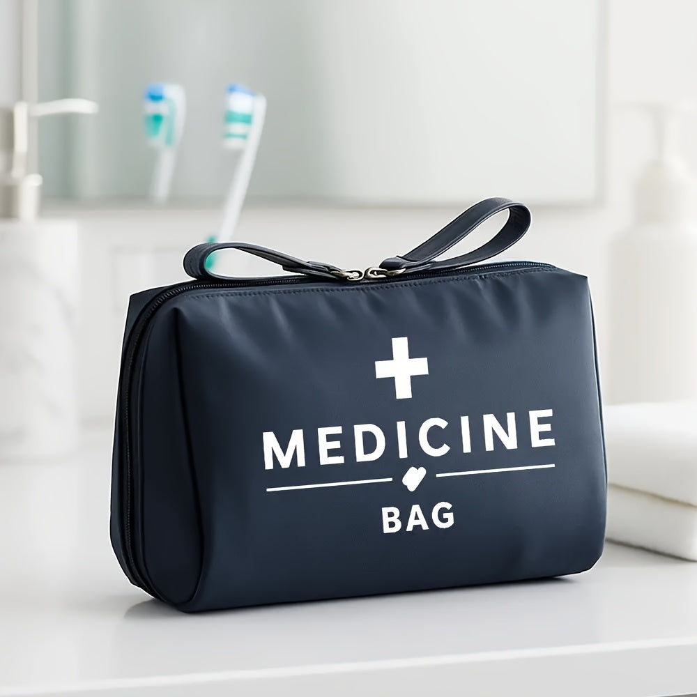 Vintage Reis Organizer met Medicijnlabel en Meerdere Vakken