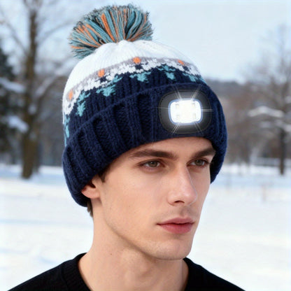 Beanie met LED-licht – Oplaadbare Wintermuts voor Nachtelijke Activiteiten